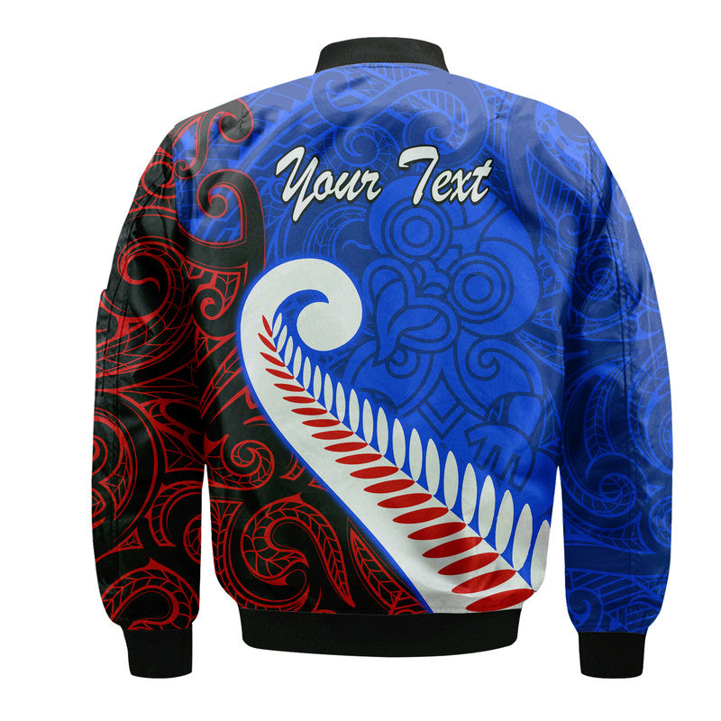 (Custom Personalised) Waitangi Day Bomber Jacket Aotearoa Hei Tiki Silver Fern - Vibe Hoodie Shop