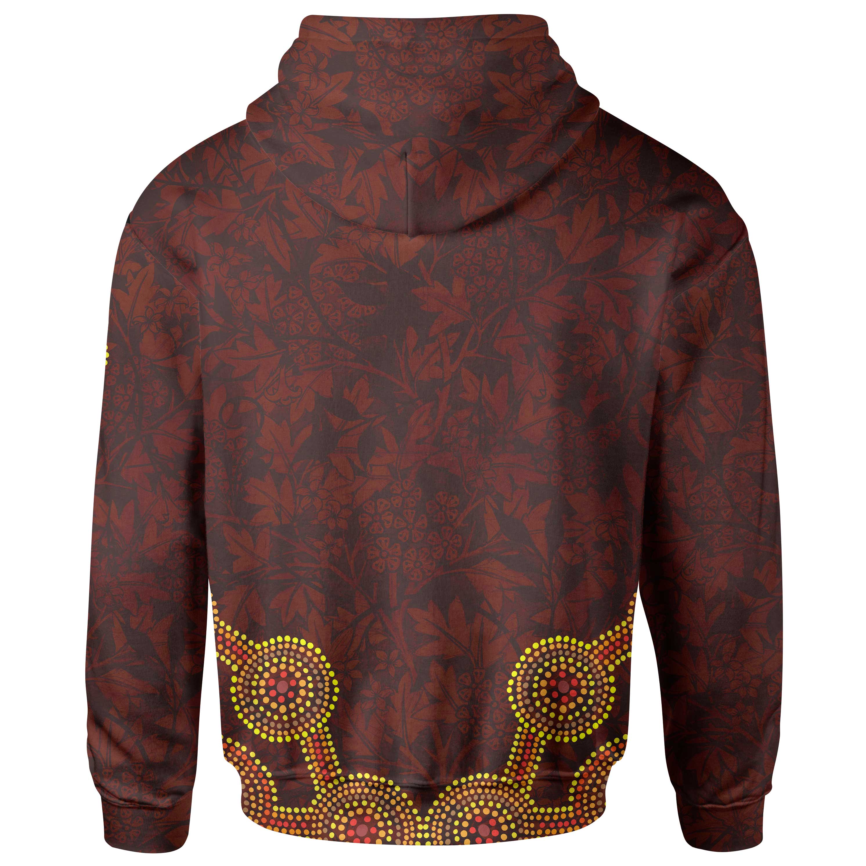 Zip - Up Hoodie, Aboriginal Dot Pattern Boomerang, Kangaroo - Vibe Hoodie Shop