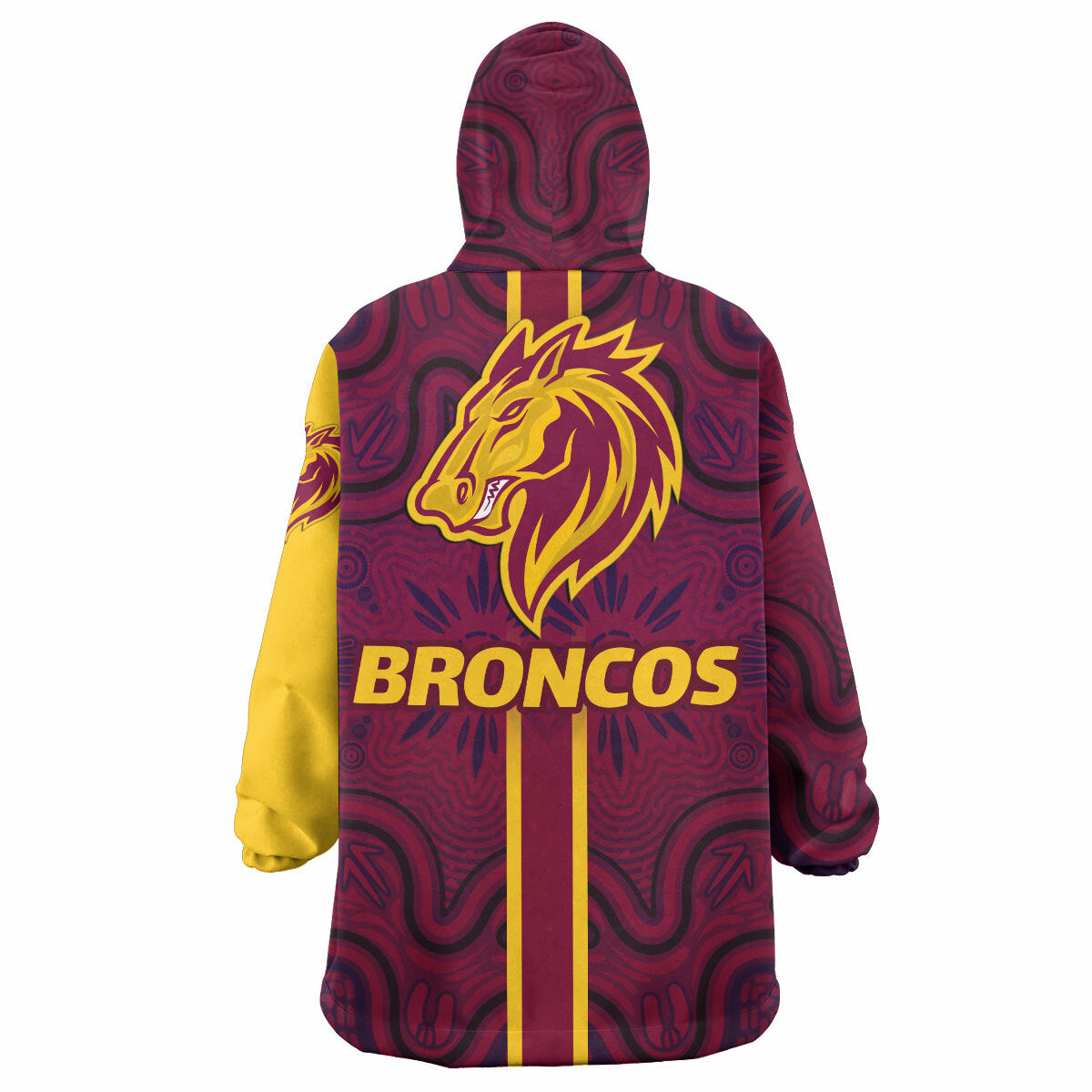 Broncos Rugby Snug Hoodie - Custom Broncos Logo Aboriginal Indigenous Sport Style Wearable Blanket Hoodie RLT14 - Vibe Hoodie Shop