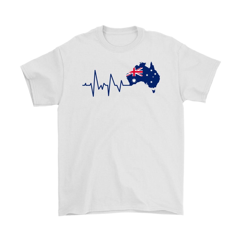 T shirt - Aus Flag T shirt Heartbeat - Unisex - Vibe Hoodie Shop