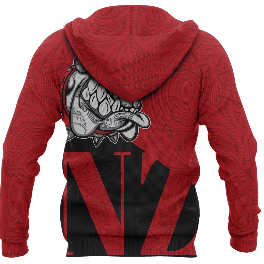 New Zealand Bulldog Zip Hoodie, Maori Bulldog Full Zip Hoodie K5 Merchize - Vibe Hoodie Shop