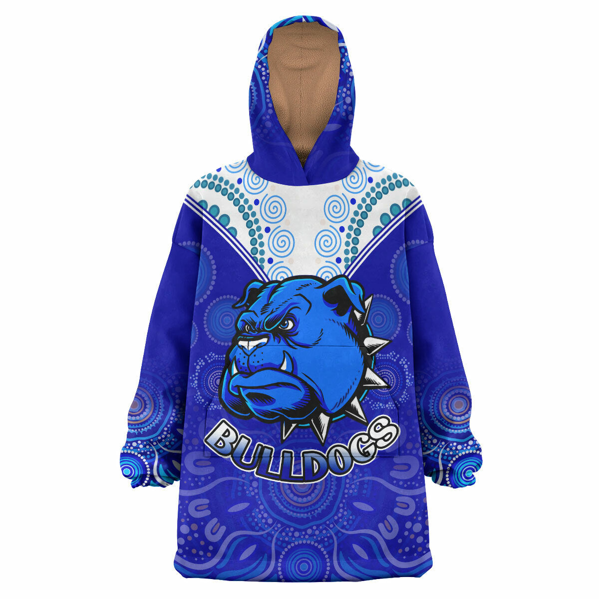 Bulldogs Rugby Snug Hoodie - Custom Bulldogs Aboriginal Style Of Dot Wearable Blanket Hoodie RLT14 - Vibe Hoodie Shop