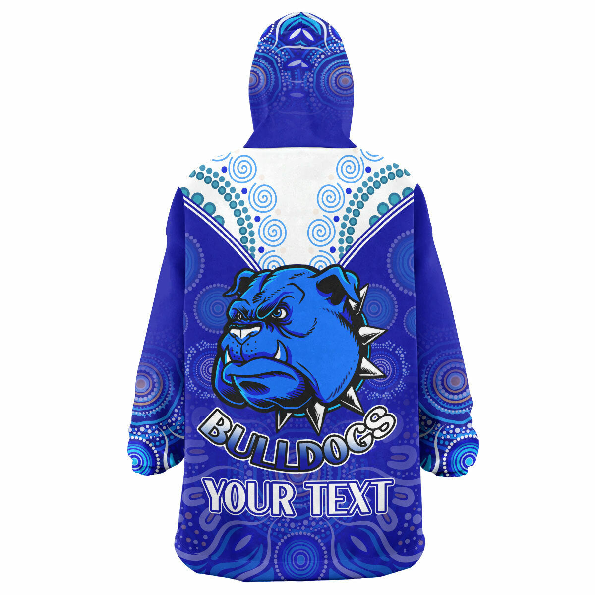 Bulldogs Rugby Snug Hoodie - Custom Bulldogs Aboriginal Style Of Dot Wearable Blanket Hoodie RLT14 - Vibe Hoodie Shop