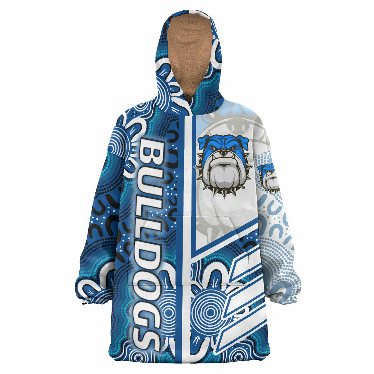 Bulldogs Rugby Snug Hoodie - Custom Bulldogs Logo Aboriginal Indigenous Sport Style Wearable Blanket Hoodie RLT14 - Vibe Hoodie Shop