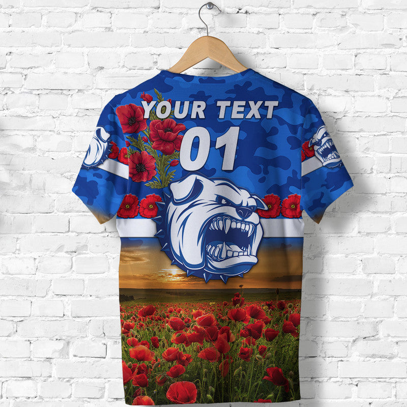 (Custom Personalised) Western Bulldogs ANZAC T shirt Poppy Vibes - Vibe Hoodie Shop