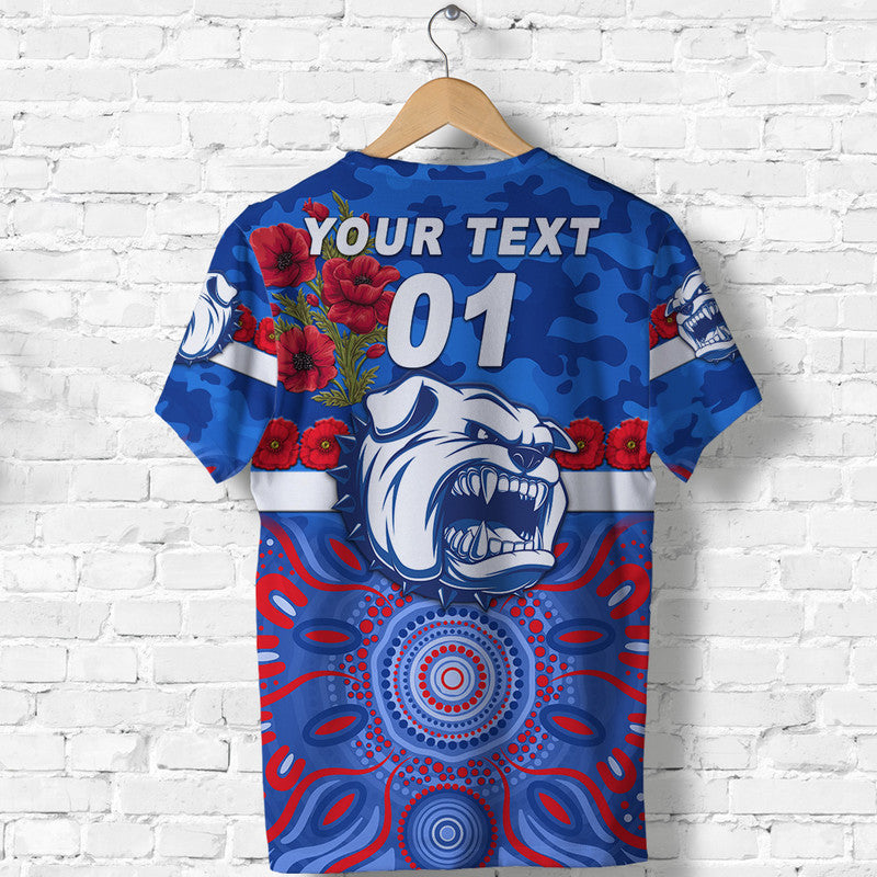 (Custom Personalised) Western Bulldogs ANZAC T shirt Indigenous Vibes - Vibe Hoodie Shop