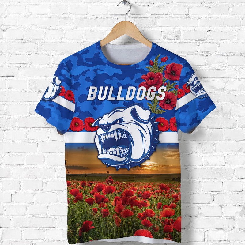 Western Bulldogs ANZAC T shirt Poppy Vibes - Vibe Hoodie Shop