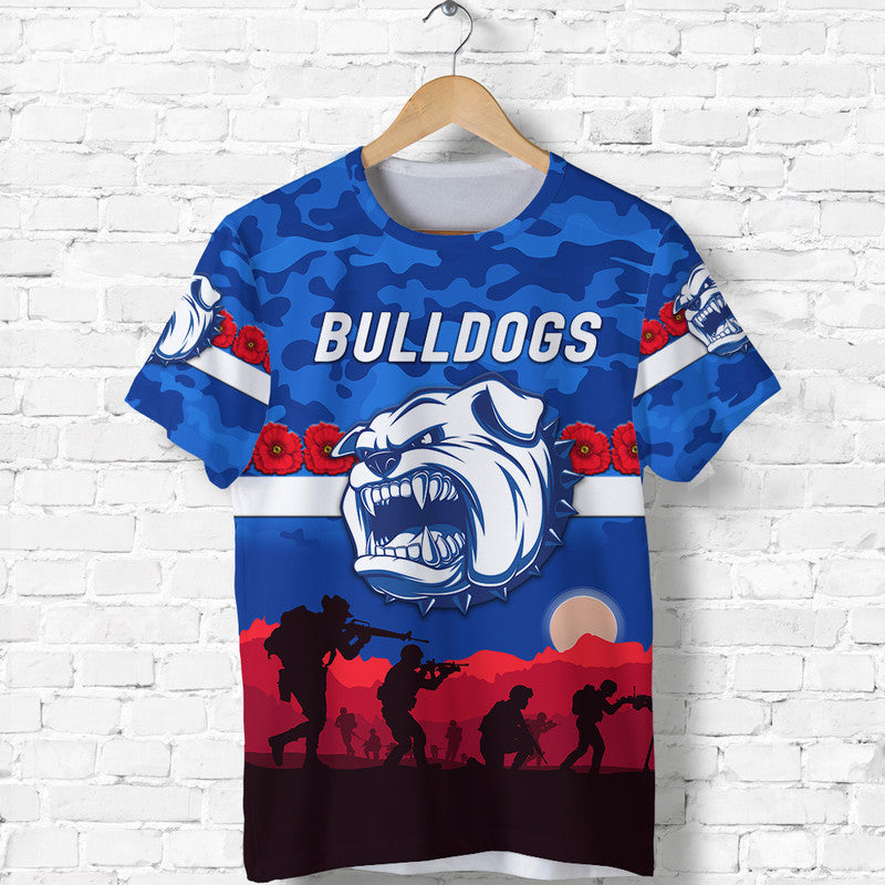 (Custom Personalised) Western Bulldogs ANZAC T shirt Simple Style - Vibe Hoodie Shop