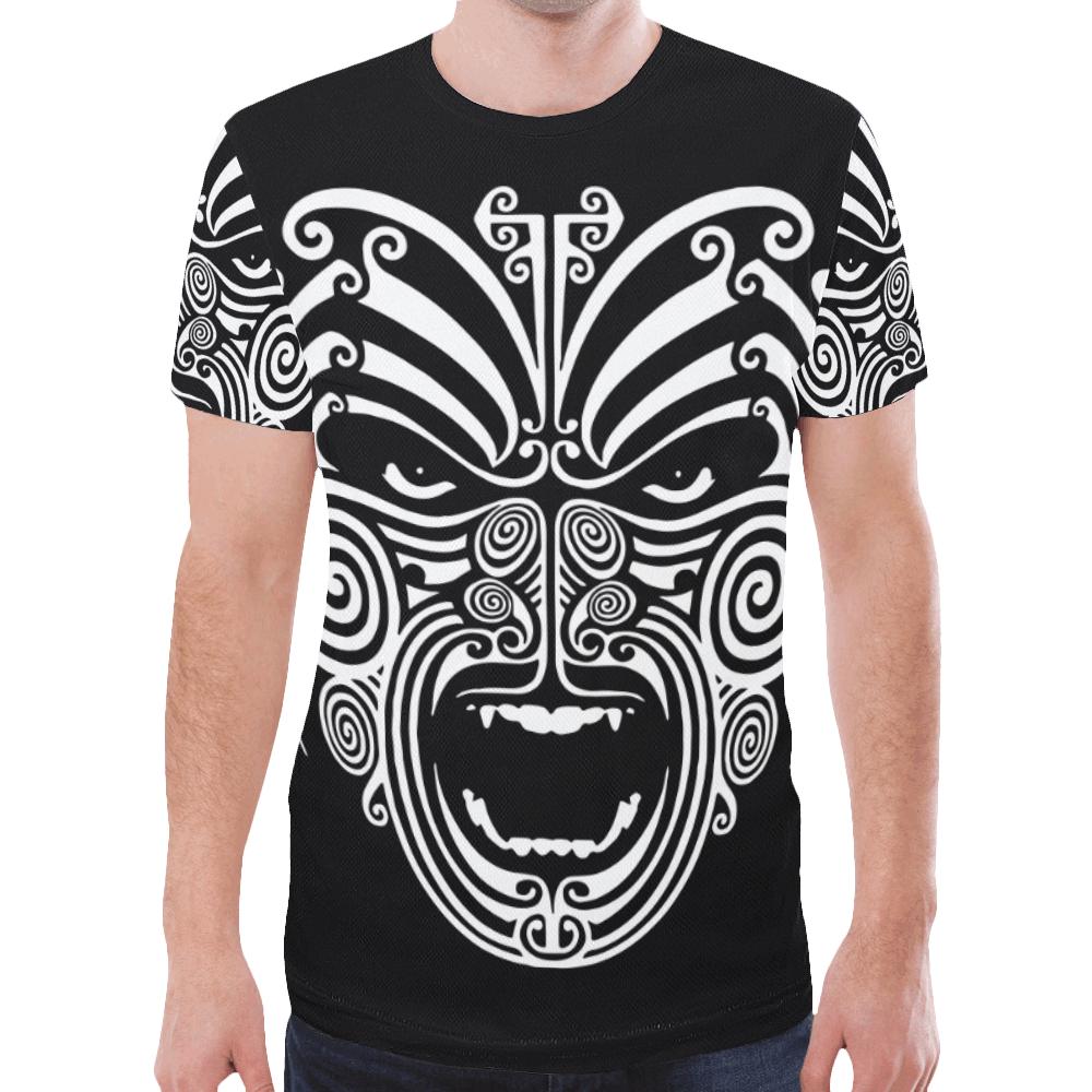 New Zealand Shirt, The Maori Moko Warface Tattoo T shirt - Vibe Hoodie Shop