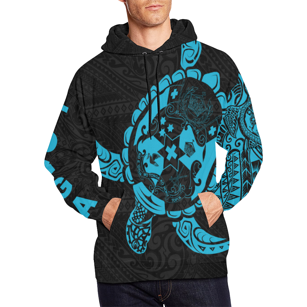 Hoodie Tonga - Turtle Coat Of Arms Polynesian Pattern - Vibe Hoodie Shop