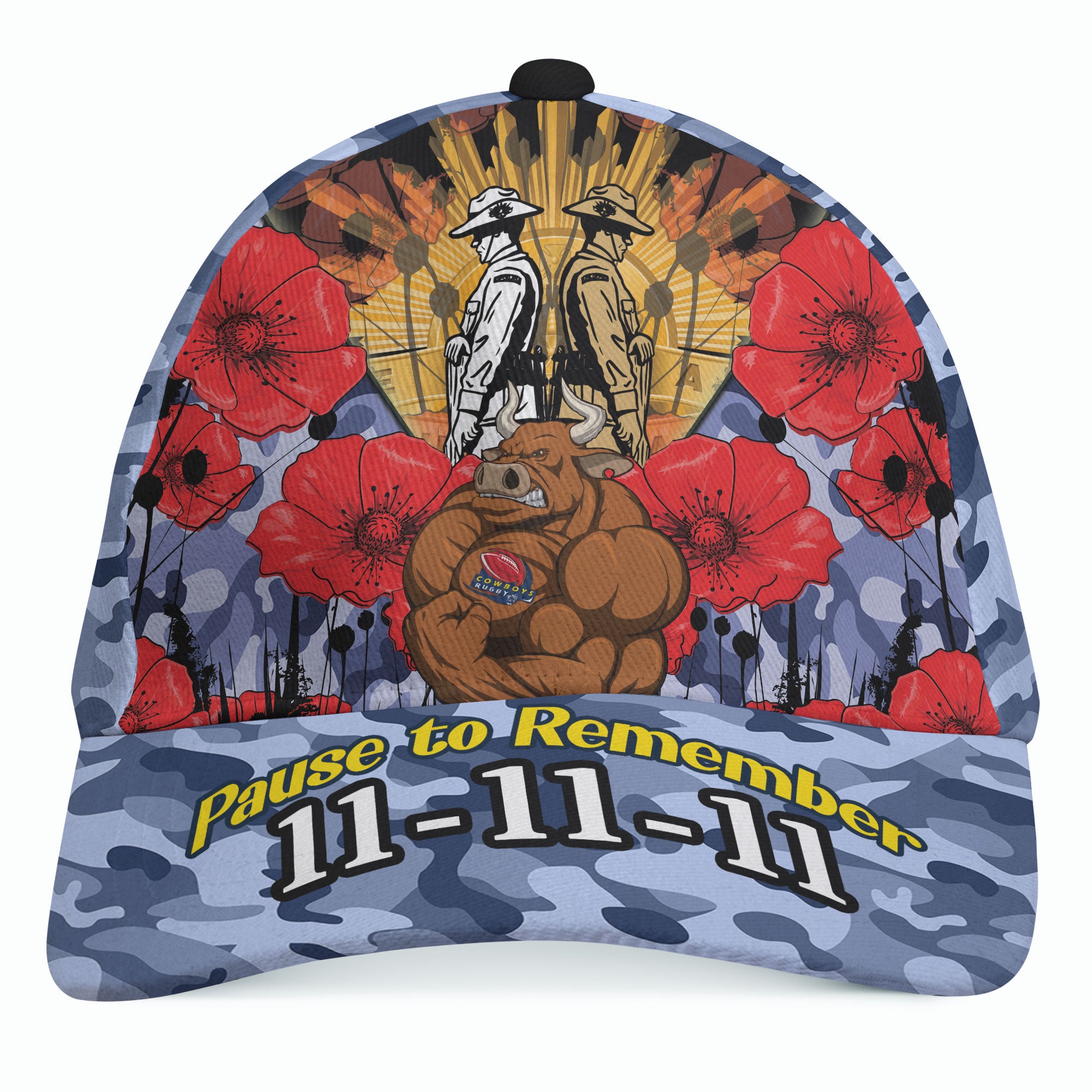 Cowboys Rugby Cap - Remembrance Day PAUSE TO REMEMBER Cap - Vibe Hoodie Shop