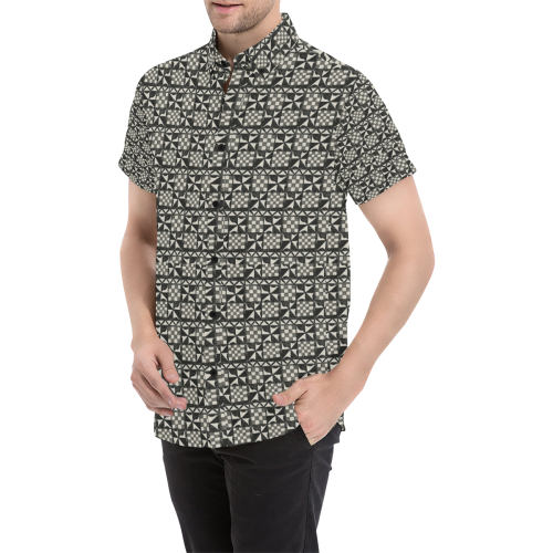 Tapa Flat All Over Print Short Sleeve Shirt - Vibe Hoodie Shop