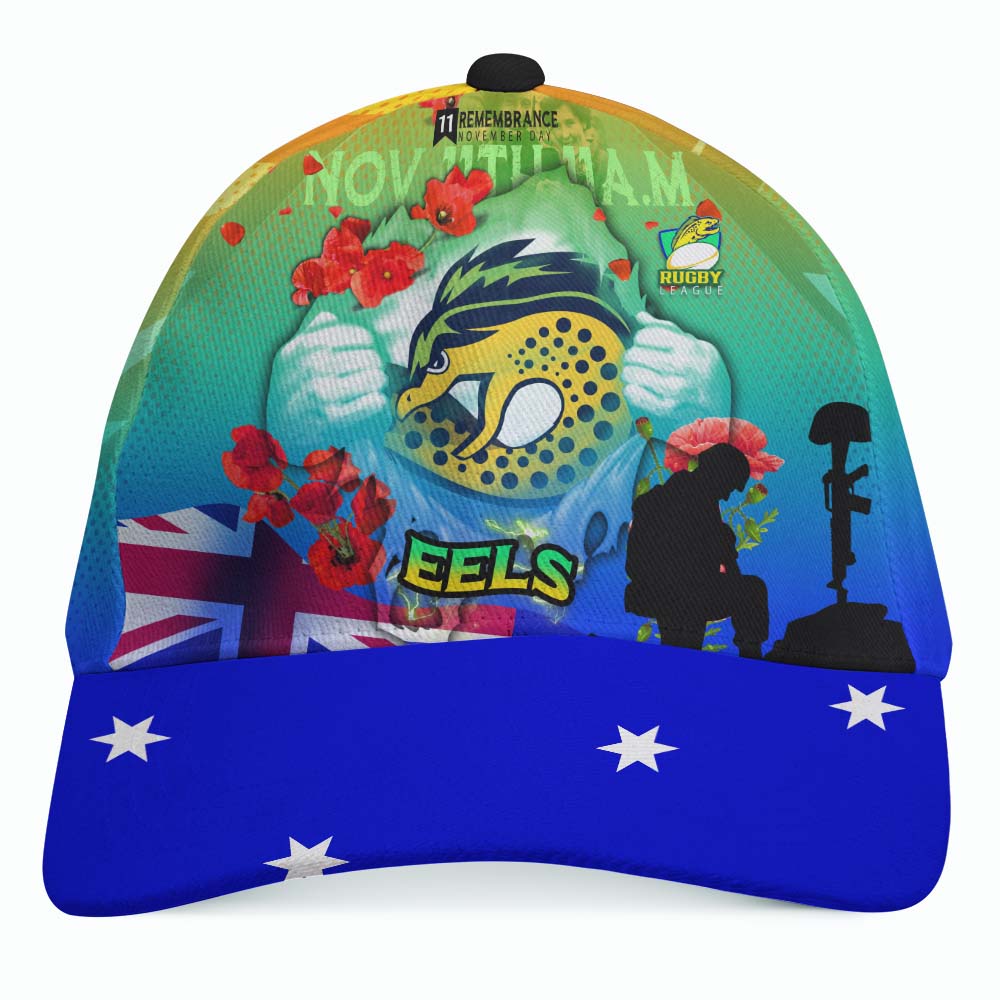 Eels Rugby Cap - Remembrance Day Rugby Team Poppies Cap - Vibe Hoodie Shop