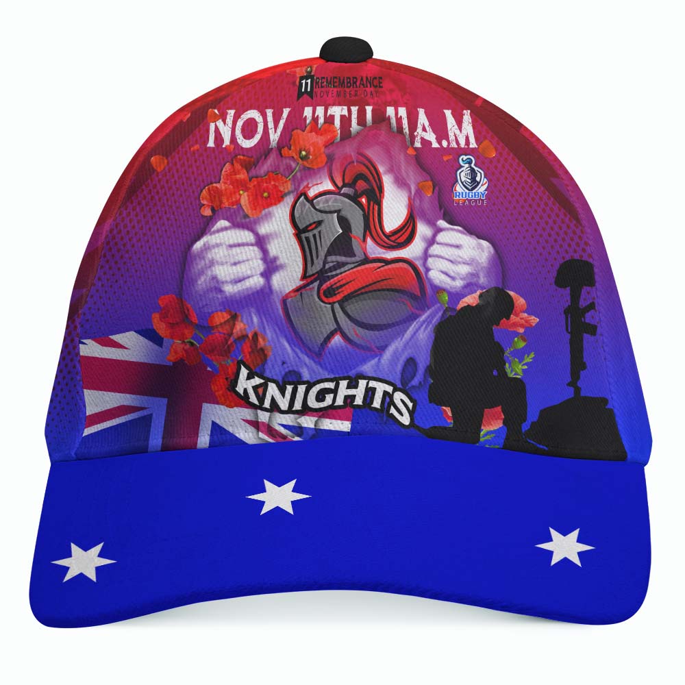 Knights Rugby Cap - Remembrance Day Rugby Team Poppies Cap - Vibe Hoodie Shop