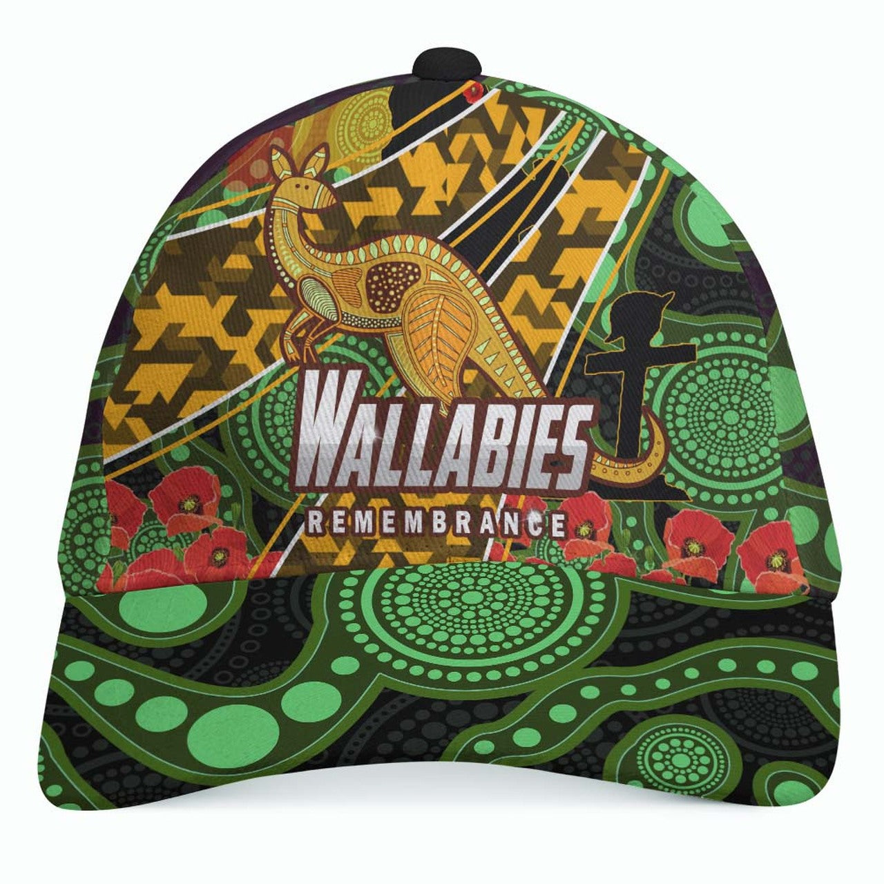 Wallabies Rugby Cap - ANZAC Day Aboriginal Wallabies Kangaroo Cap LT10 - Vibe Hoodie Shop