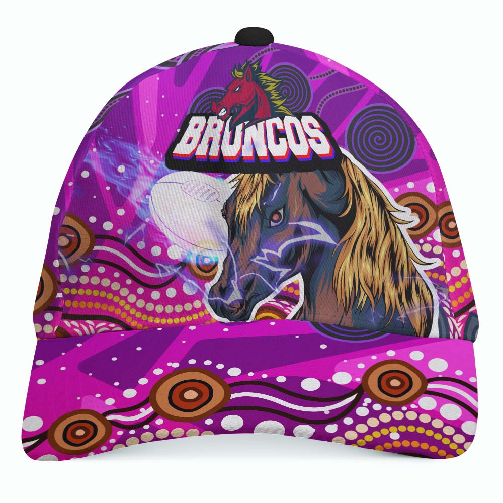 Broncos Rugby Cap - Broncos Horse Rugby with Aboriginal Low Poly Style - Vibe Hoodie Shop