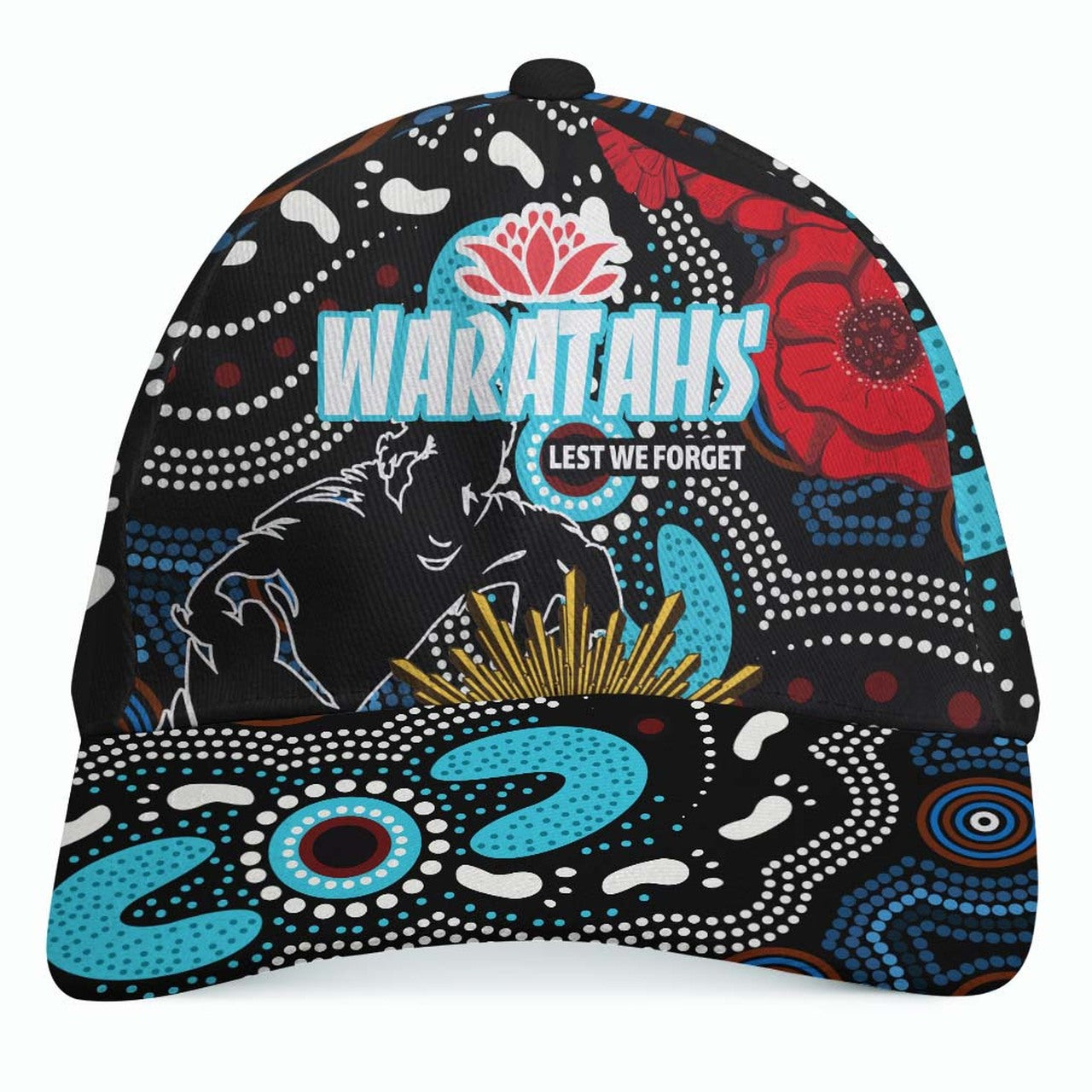 Waratahs Rugby Cap - Indigenous Waratahs ANZAC Day Aboriginal Cap LT10 - Vibe Hoodie Shop