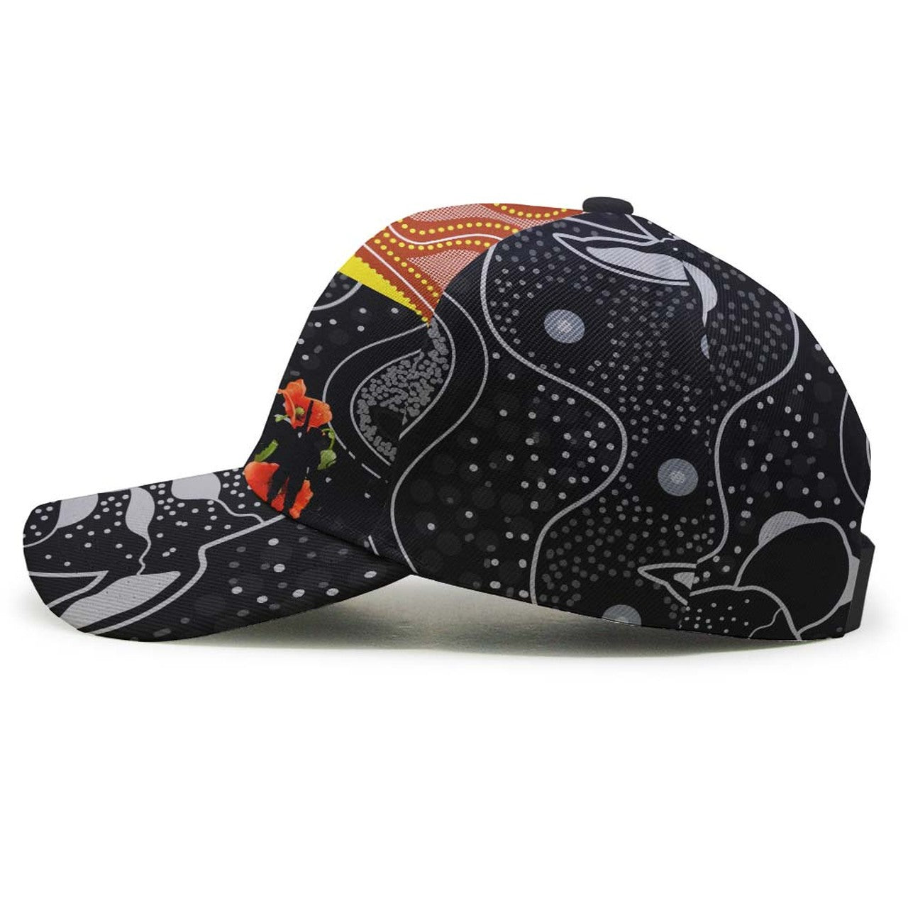 All Stars Rugby ANZAC Aboriginal Cap - All Stars with ANZAC Day with Poppy Flower Cap LT10 - Vibe Hoodie Shop
