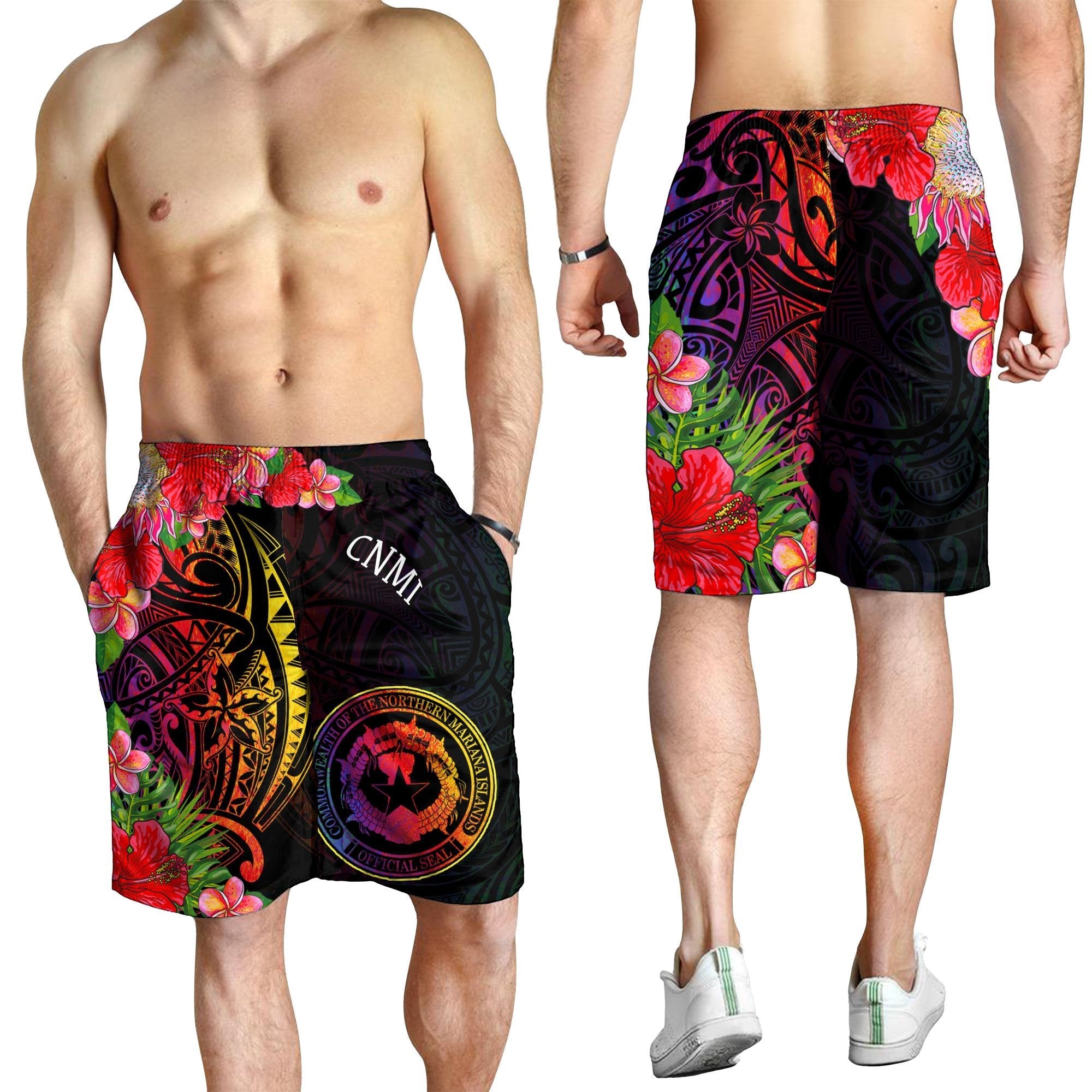 Northern Mariana Islands Men's Shorts - Tropical Hippie Style - Vibe Hoodie Shop