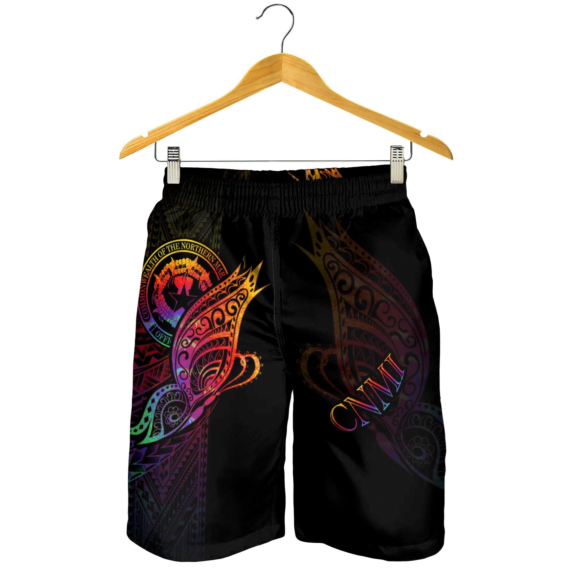 Northern Mariana Islands Men's Shorts - Butterfly Polynesian Style - Vibe Hoodie Shop