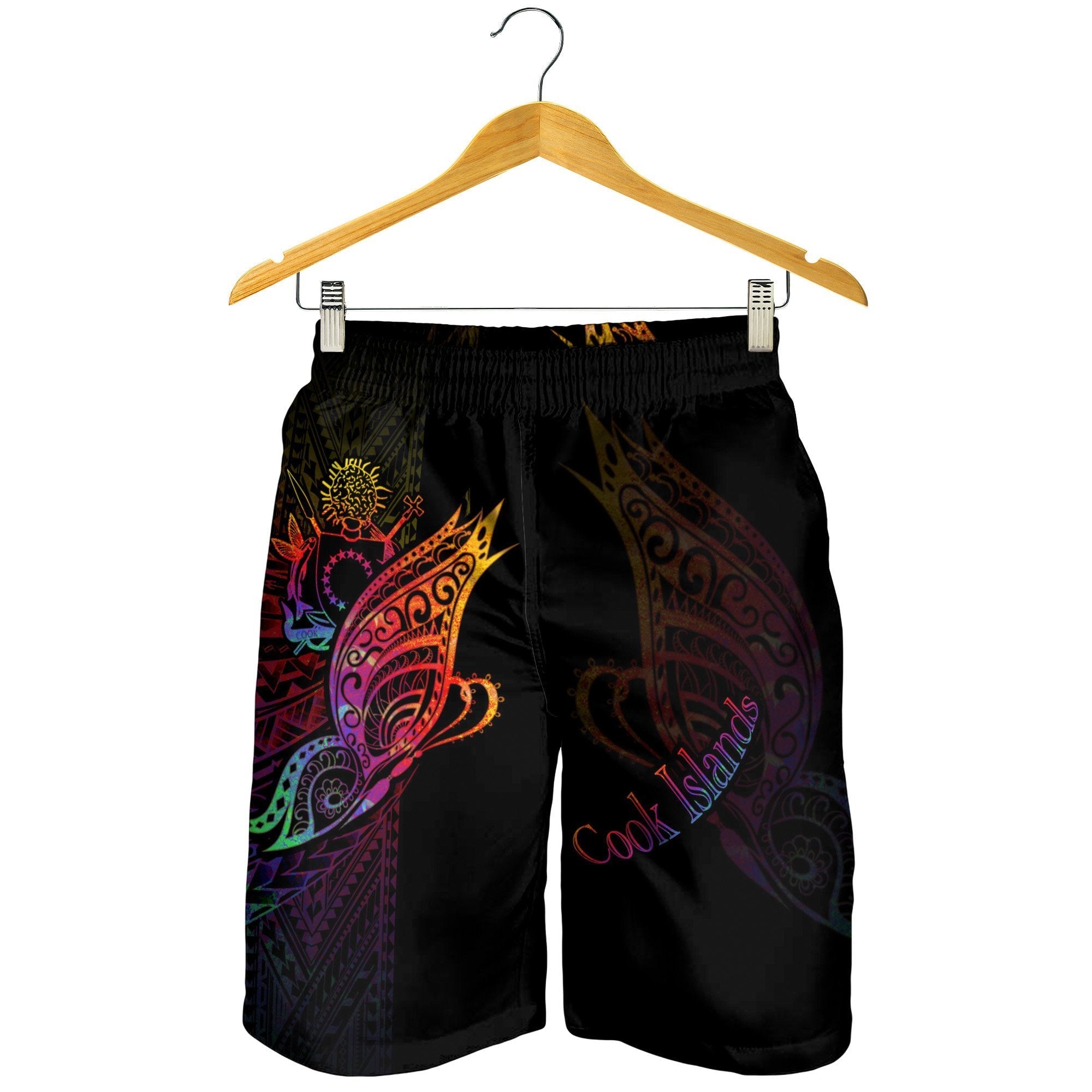 Cook Islands Men's Shorts - Butterfly Polynesian Style - Vibe Hoodie Shop