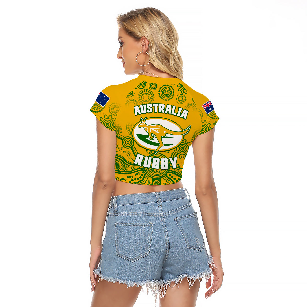 Australia 2022 Rugby Women Casual Shirt Wallabies Aboriginal Yellow Style - Vibe Hoodie Shop