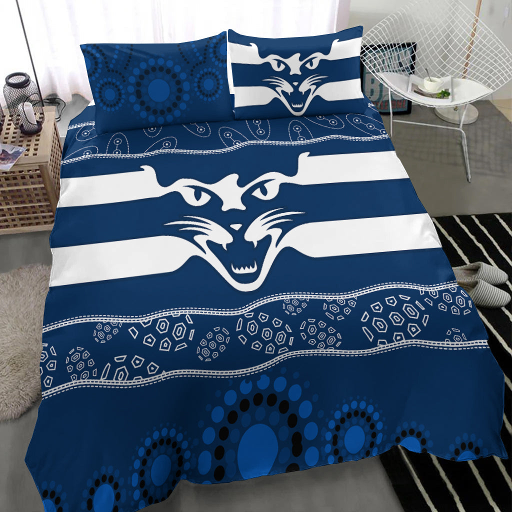 Cats Indigenous Bedding Set Football Geelong - Vibe Hoodie Shop