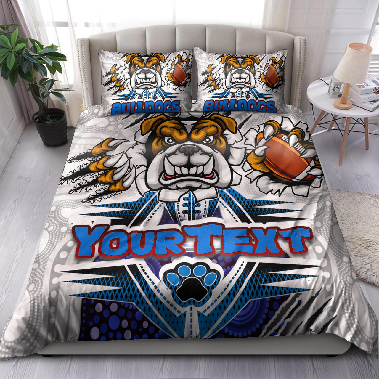 Bulldogs Rugby Custom Aboriginal Bedding Set - Indigenous Super Bulldogs RLT13 - Vibe Hoodie Shop