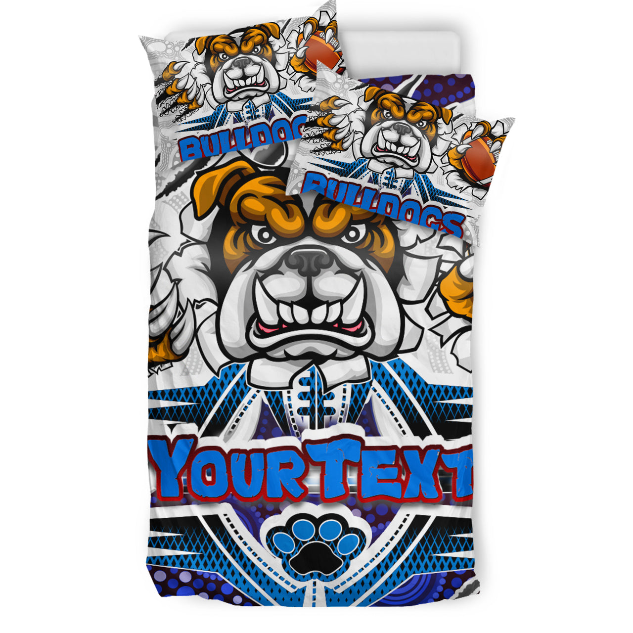 Bulldogs Rugby Custom Aboriginal Bedding Set - Indigenous Super Bulldogs RLT13 - Vibe Hoodie Shop