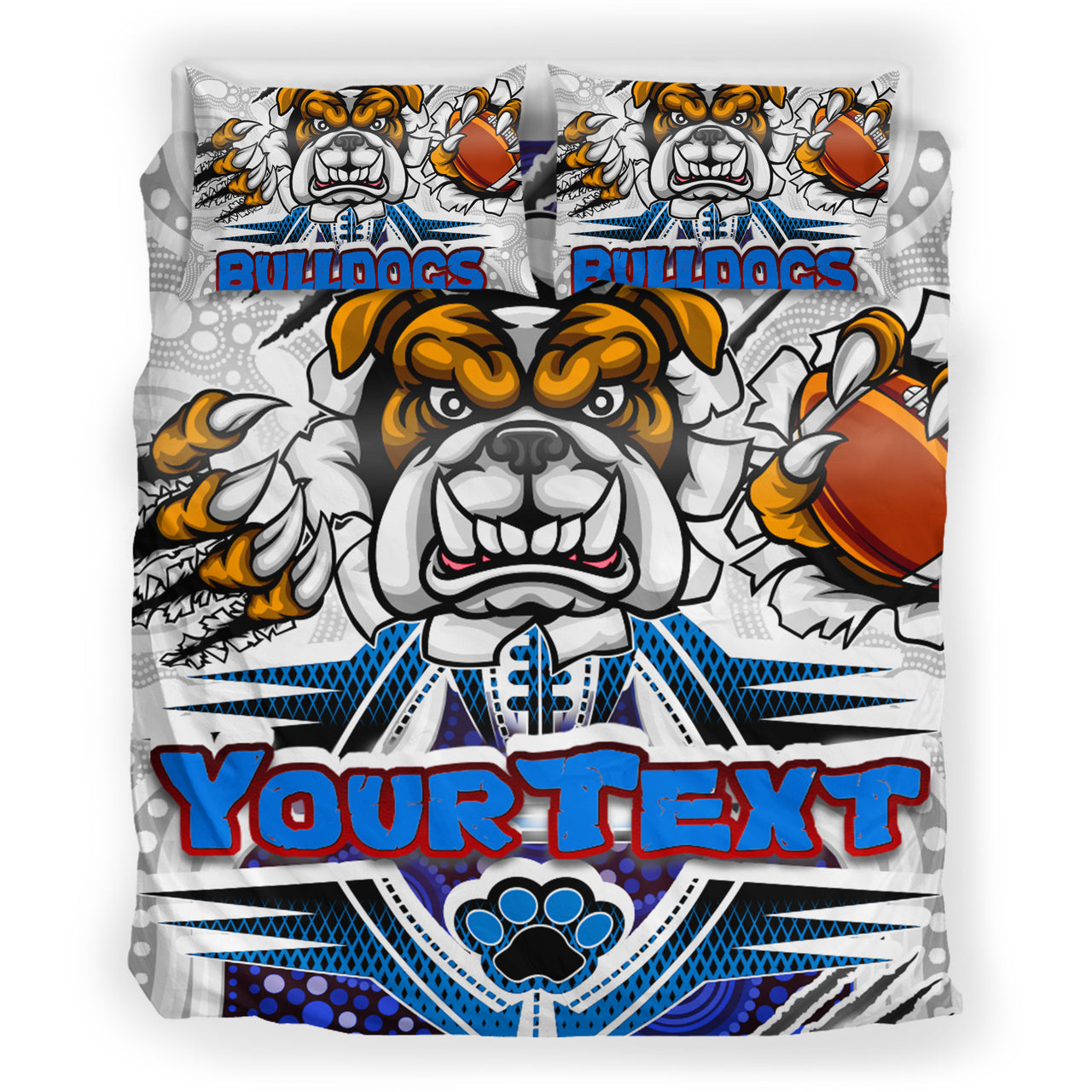 Bulldogs Rugby Custom Aboriginal Bedding Set - Indigenous Super Bulldogs RLT13 - Vibe Hoodie Shop
