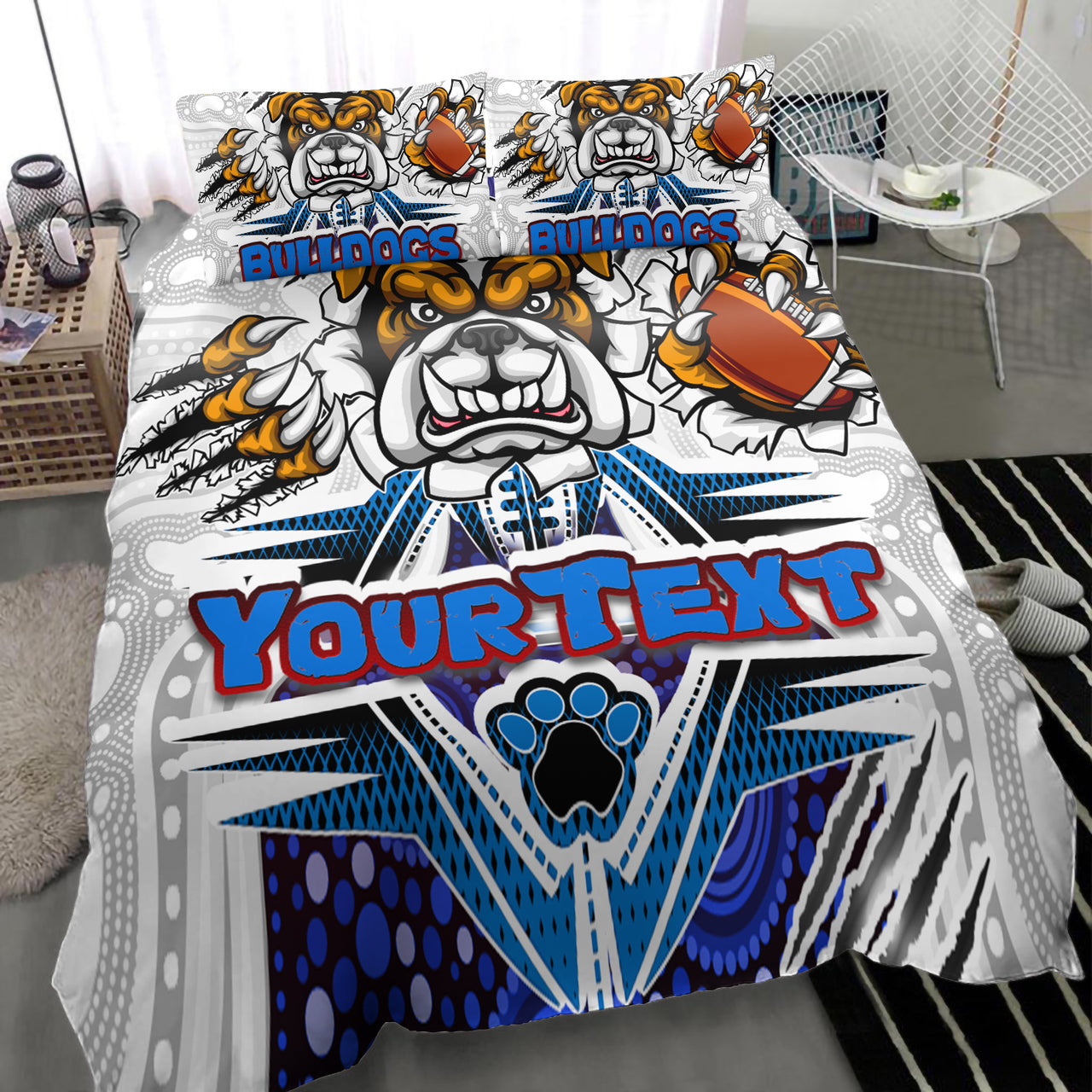 Bulldogs Rugby Custom Aboriginal Bedding Set - Indigenous Super Bulldogs RLT13 - Vibe Hoodie Shop