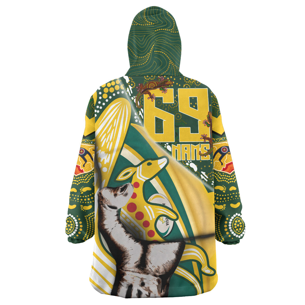 Australian Kangaroos Rugby Patronage Snug Hoodie - Custom The Kangaroos Bloods In My Veins Indigenous Aboriginal Wearable Blanket Hoodie - Vibe Hoodie Shop