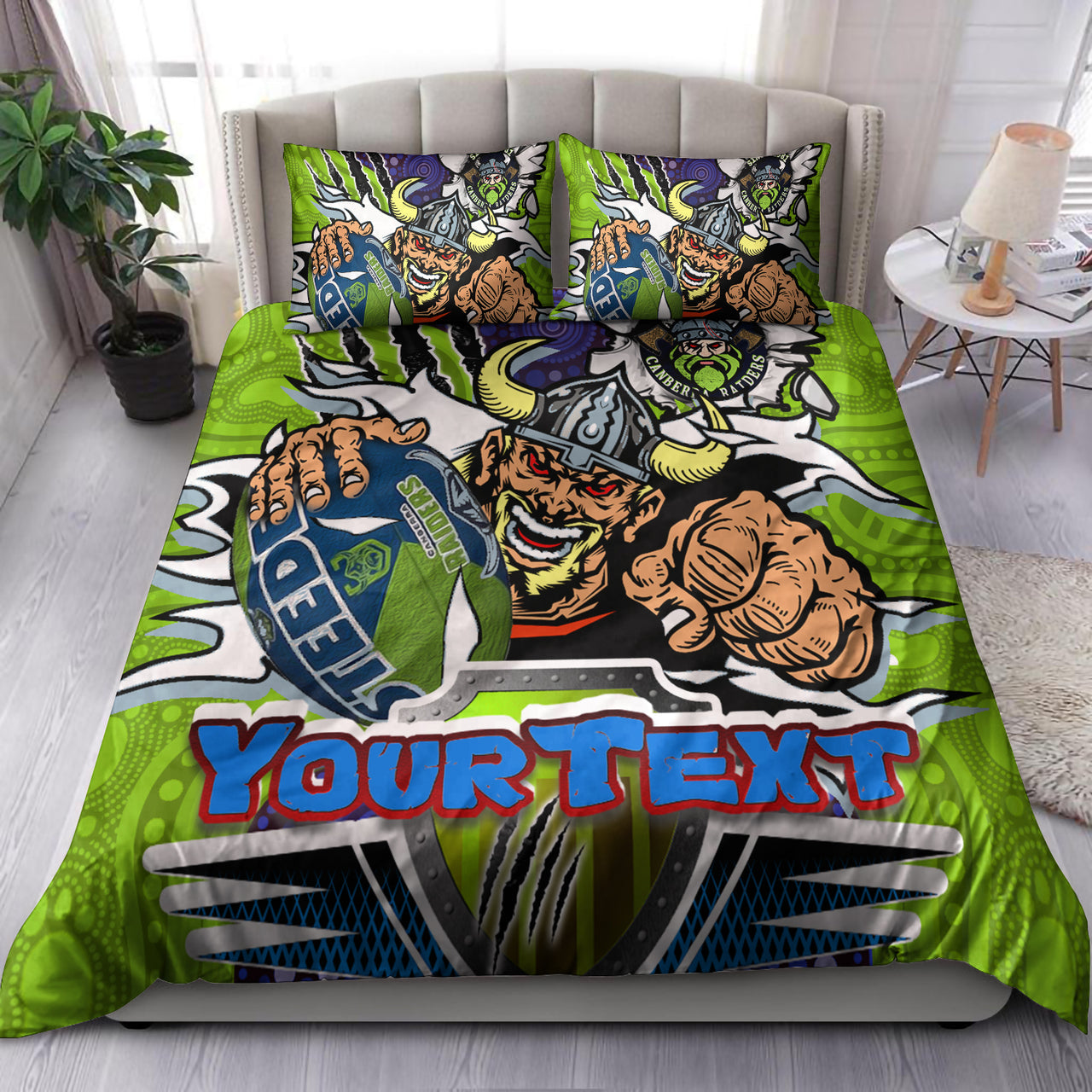 Raiders Rugby Custom Aboriginal Bedding Set - The Indigenous Vikings Power Scratch Style RLT13 - Vibe Hoodie Shop
