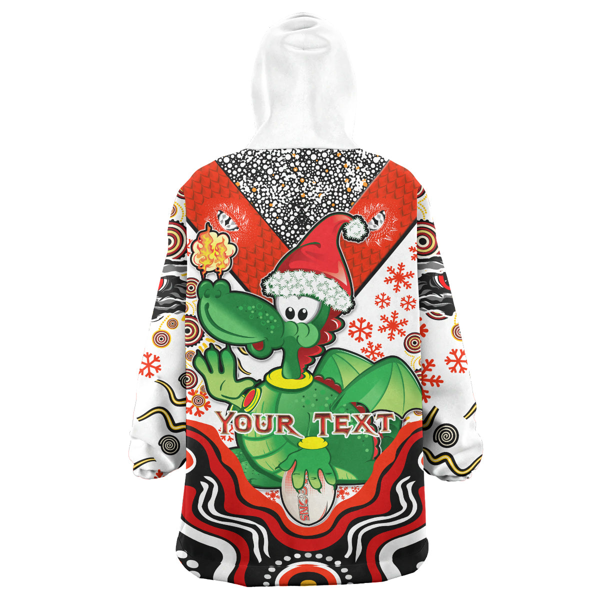 St. George Rugby Christmas Snug Hoodie - Custom Christmas Green Dragons Indigenous Wearable Blanket Hoodie - Vibe Hoodie Shop