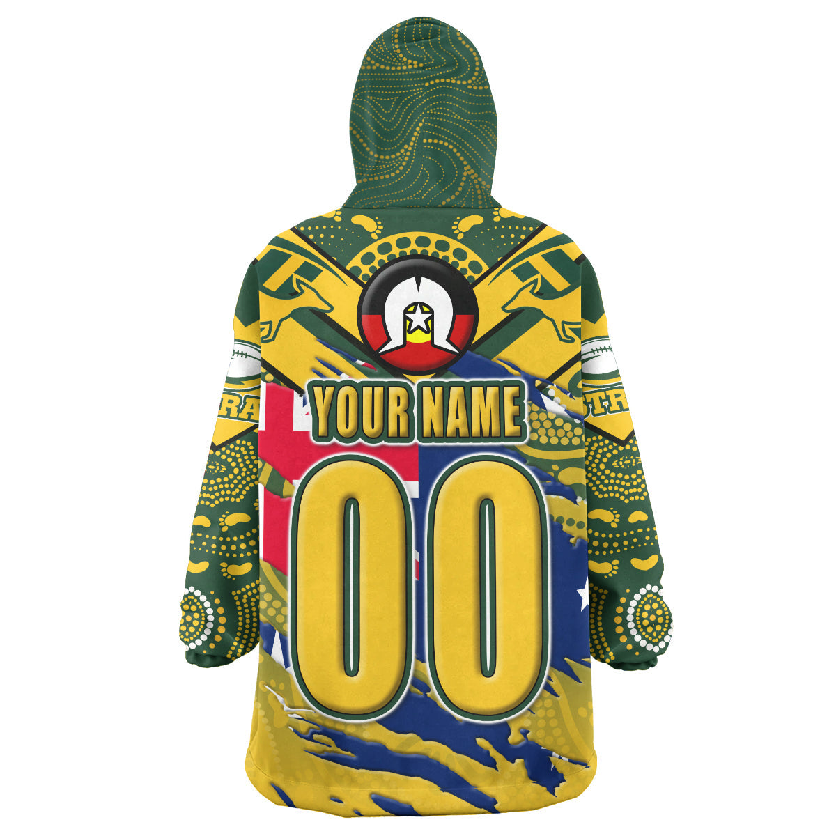 Australia National Rugby League Team Snug Hoodie - Custom "Faster, Harder, Stronger" Kangaroos Squad Aboriginal Pride Wearable Blanket Hoodie - Vibe Hoodie Shop