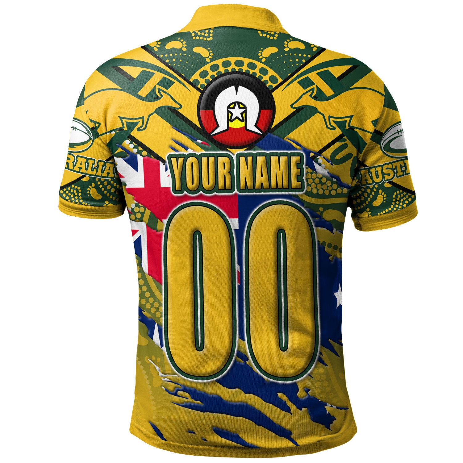 Australia National Rugby League Team Polo Shirt - Custom "Faster, Harder, Stronger" Kangaroos Squad Aboriginal Pride Polo Shirt - Vibe Hoodie Shop