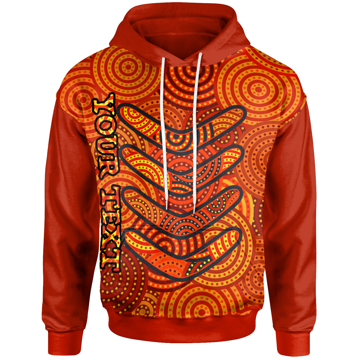 Aboriginal Personalised Hoodie - Aboriginal Boomerangs And Dot Circle - Vibe Hoodie Shop