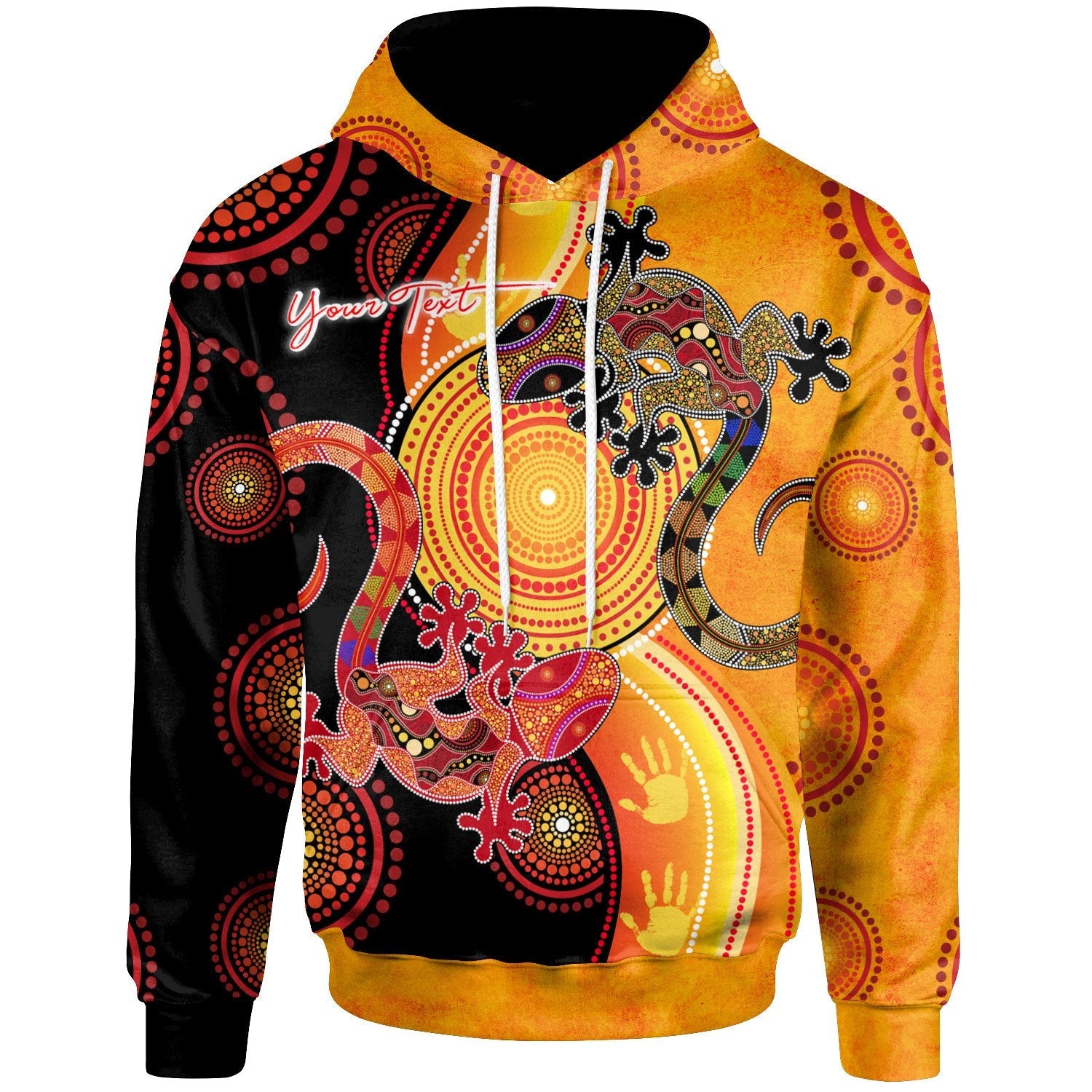 Aboriginal Personalised Hoodie - Couple Aboriginal Lizards - Vibe Hoodie Shop