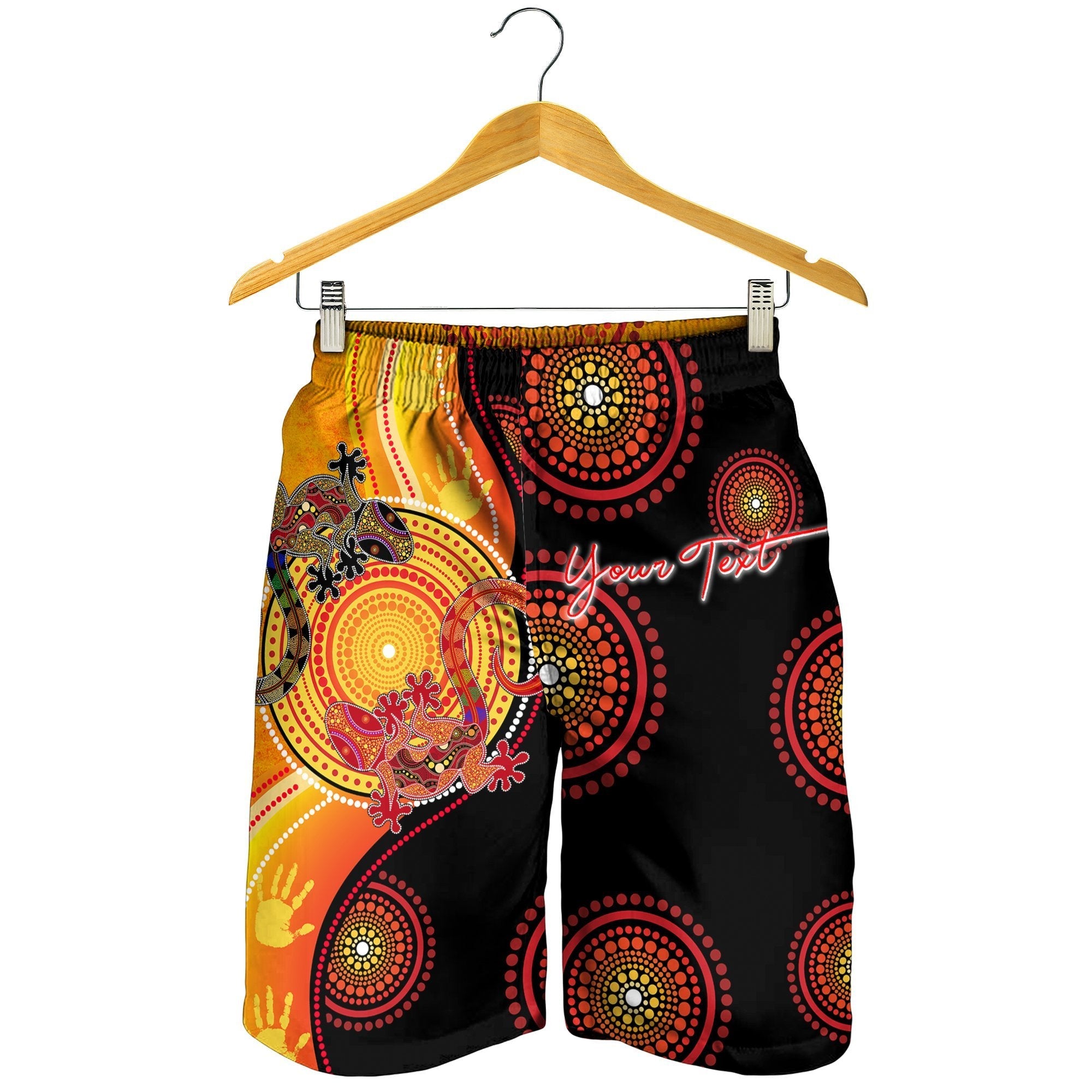 Aboriginal Personalised Men's Shorts - Couple Aboriginal Lizards - Vibe Hoodie Shop