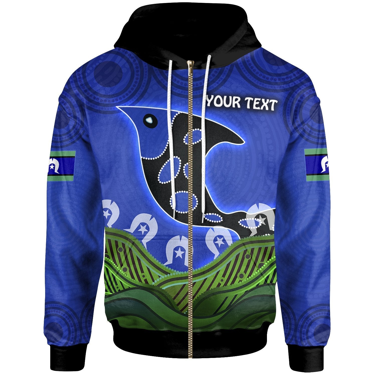 Personalised Zip - Up Hoodie - Torres Strait Dot Patterns - Vibe Hoodie Shop