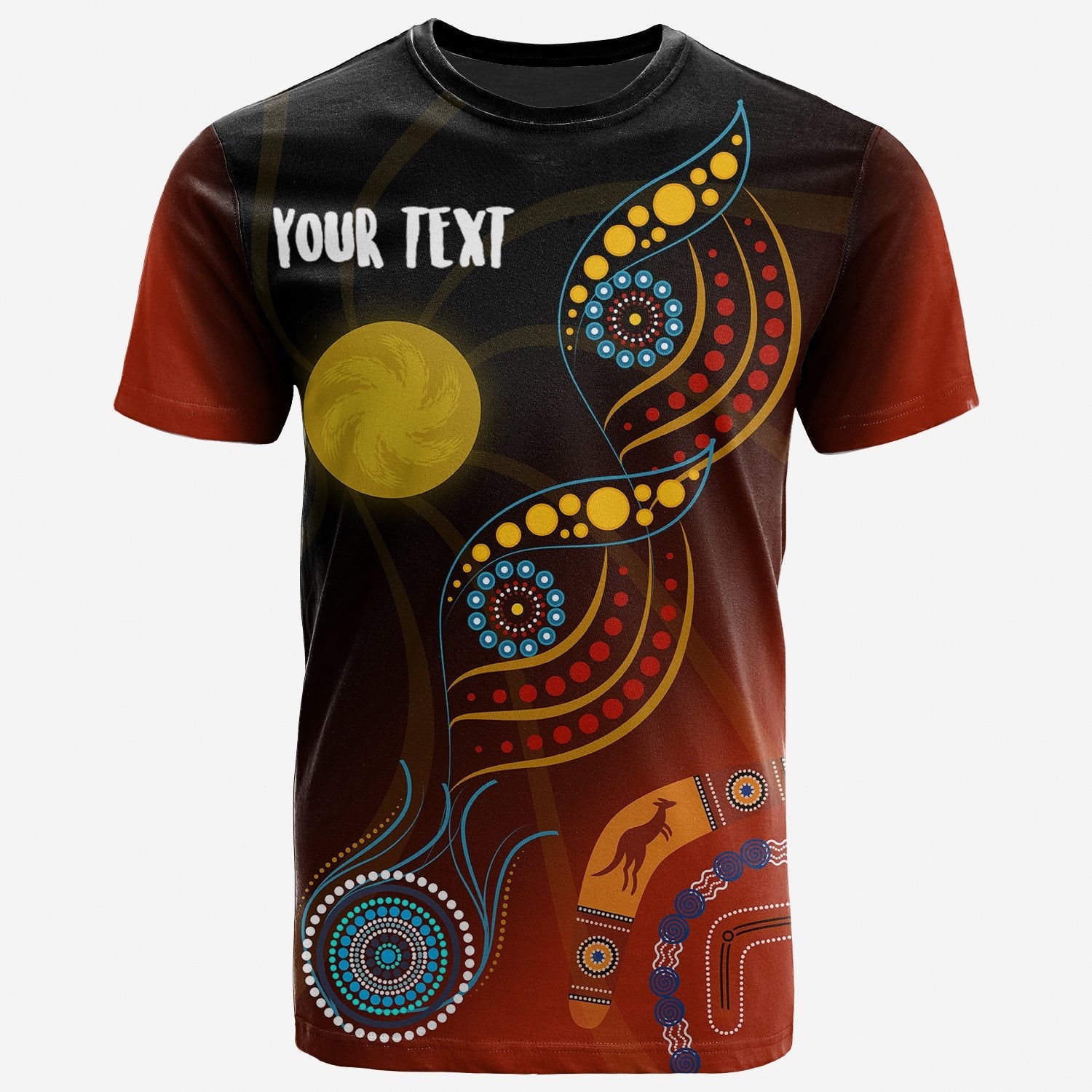 Aboriginal Personalised T shirt - Flowers On The Land - Vibe Hoodie Shop