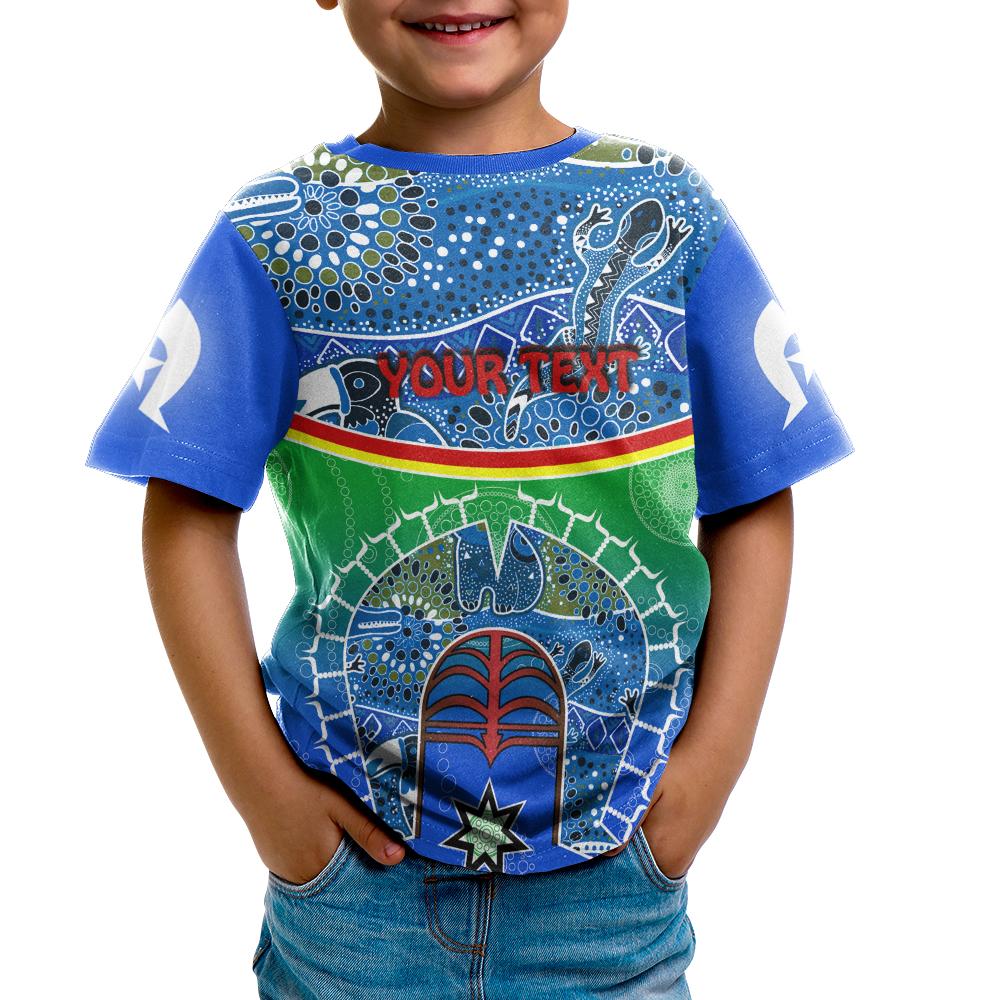 Personalised T shirt Kids - Torres Strait Symbol With Aboriginal Patterns - Vibe Hoodie Shop