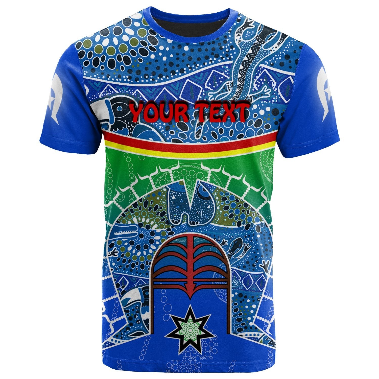 Personalised T shirt - Torres Strait Symbol With Aboriginal Patterns - Vibe Hoodie Shop