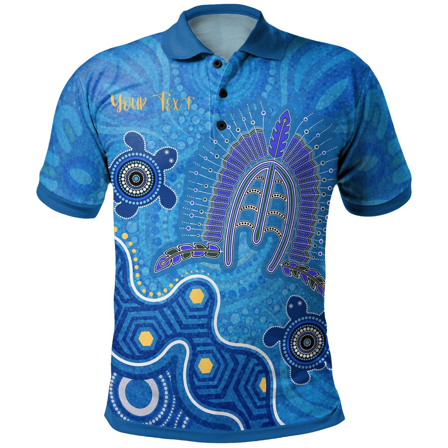 Torres Strait Personalised Polo Shirt - Dhari And Turtle - BN25 - Vibe Hoodie Shop