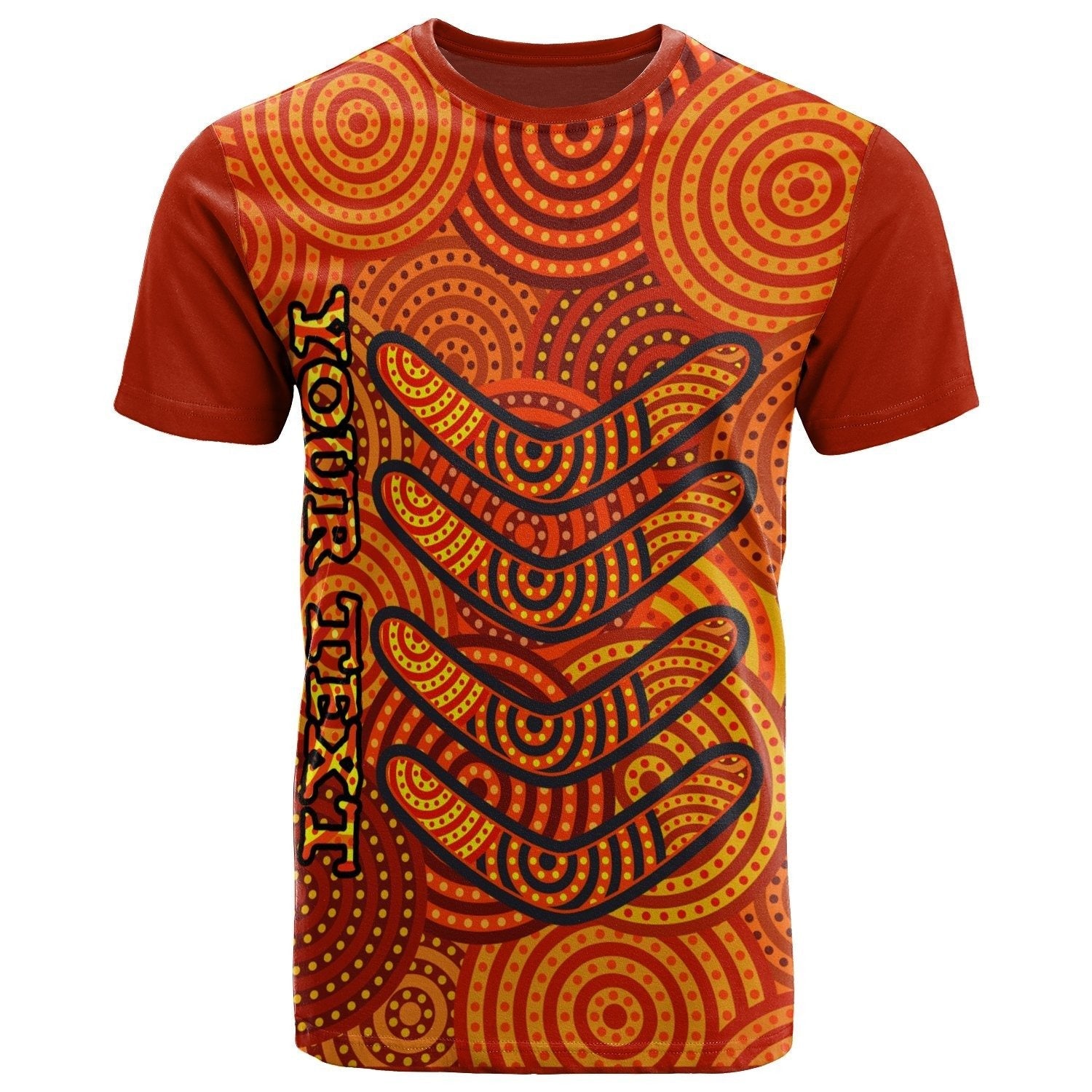 Aboriginal Personalised T shirt - Aboriginal Boomerangs And Dot Circle - Vibe Hoodie Shop