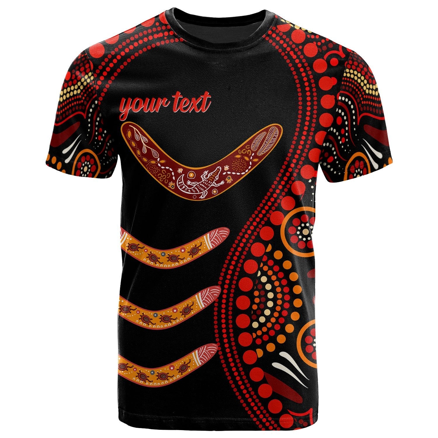 Aboriginal Personalised T shirts - Aboriginal Boomerangs With Dot Painting Pattern - Vibe Hoodie Shop