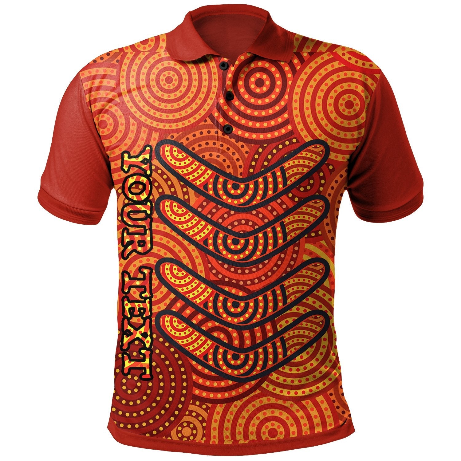 Aboriginal Personalised Polo Shirts - Aboriginal Boomerangs And Dot Circle - Vibe Hoodie Shop