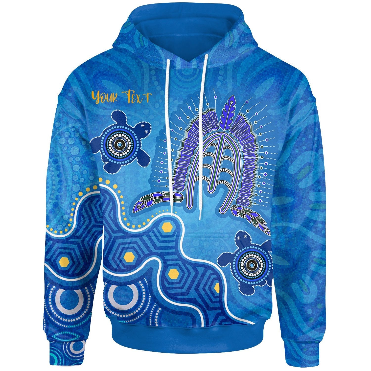 Torres Strait Personalised Hoodie - Dhari And Turtle - BN25 - Vibe Hoodie Shop