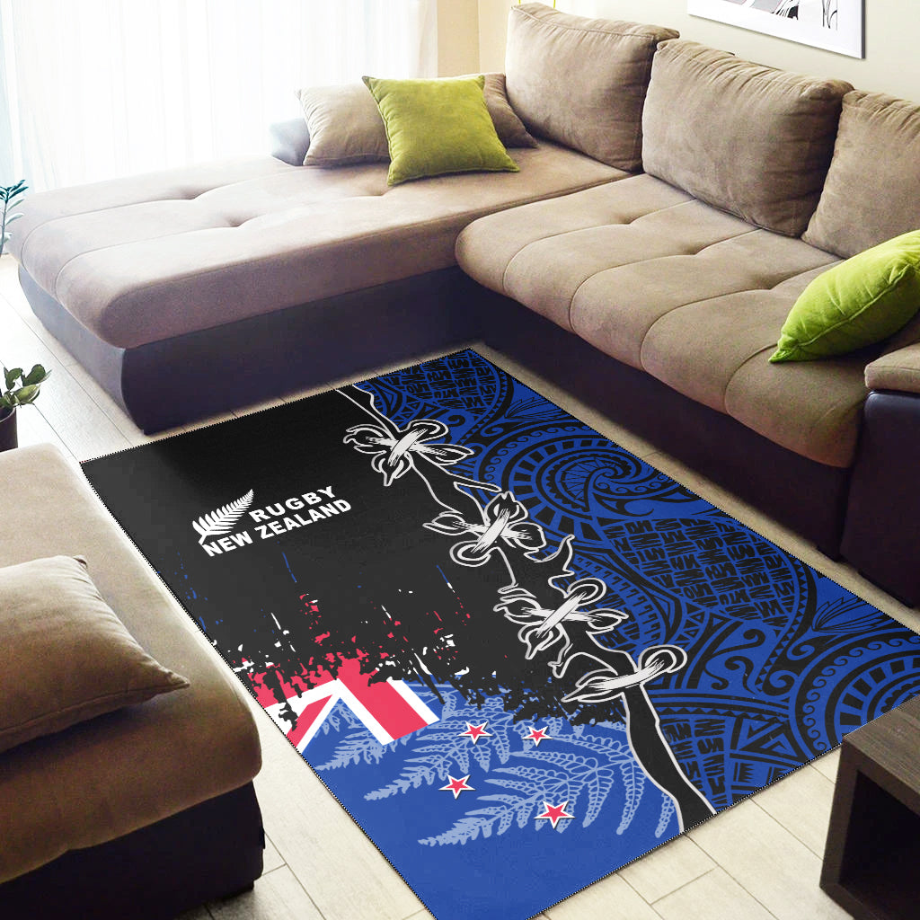 New Zealand Rugby Area Rug Mix Maori and Fern - Vibe Hoodie Shop