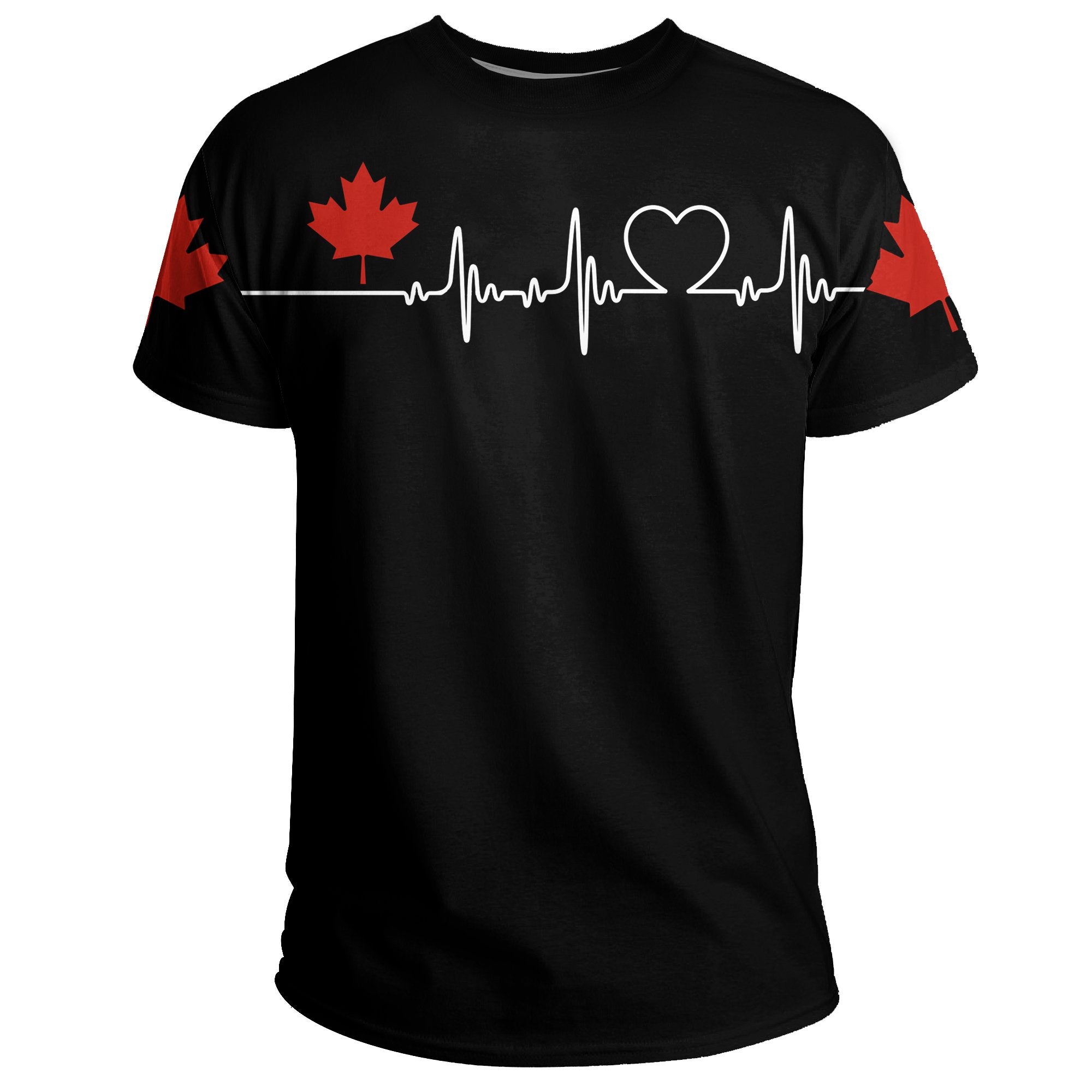 Canada T shirt Heartbeat (Women's/Men's) - Vibe Hoodie Shop